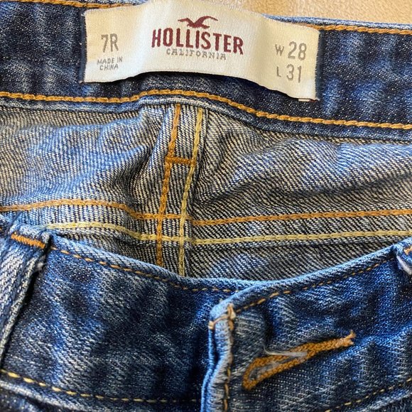 Holister Distressed Straight-leg Blue Jeans - Picture 4 of 10